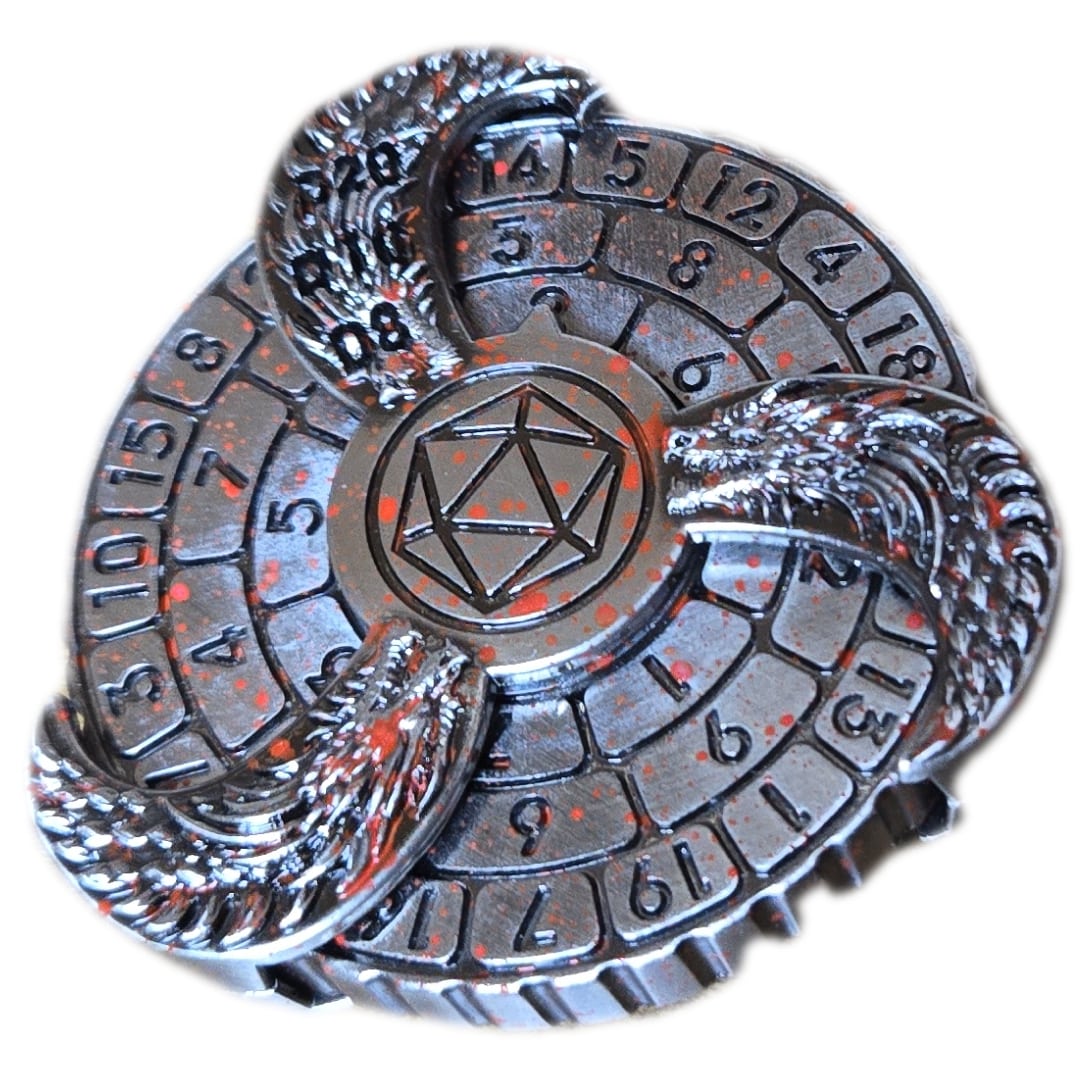 Fingertip Gyro Roulette Die - Blood Silver
